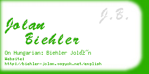 jolan biehler business card